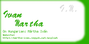 ivan martha business card
